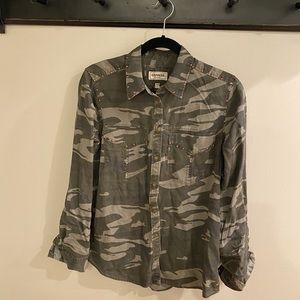 Express button up camo shirt